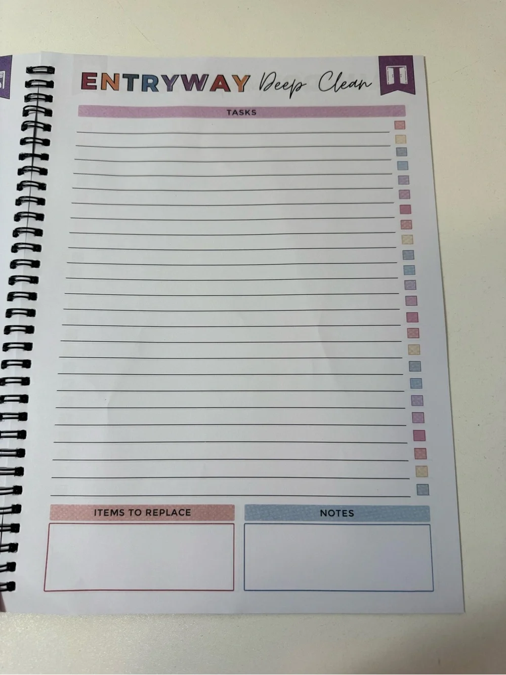 ADHD Cleaning Planner Notebook - Black & White